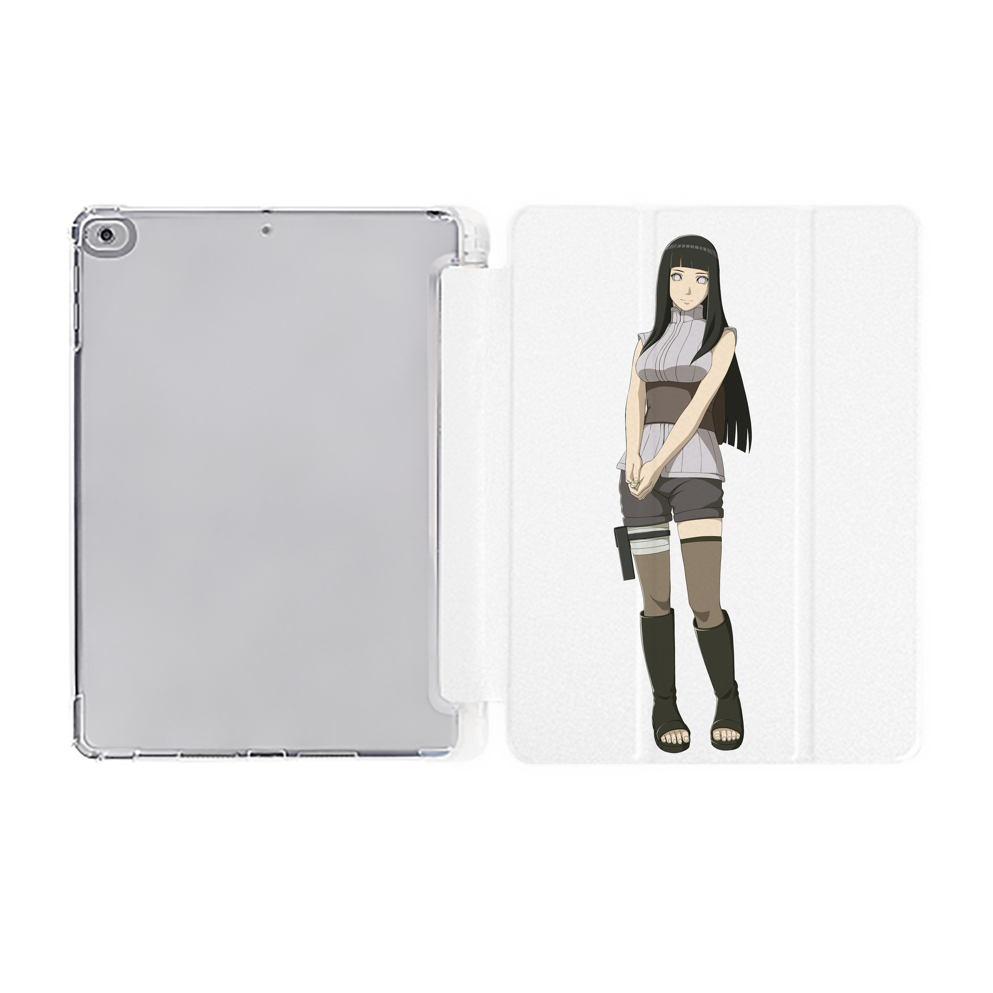 （画像用） NARUTO -ナルト- 日向ヒナタ Hyūga Hinata IPad ケース ペン収納付き 三つ折りスタンド PUレザー×シリコン 対応機種9.5/10.5/10.9インチ
